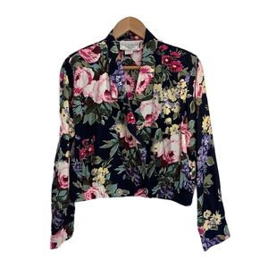 Vintage Carol Anderson cropped floral slouchy blazer